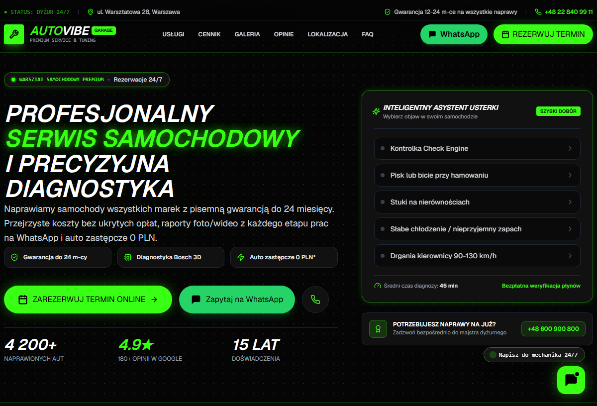 Pierwszy ekran konceptu AutoVibe